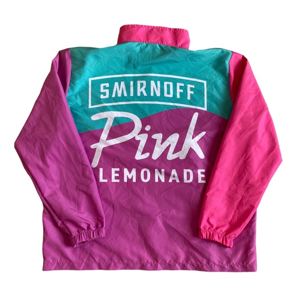 Smirnoff Pink Lemonade Half Zip Pullover Lightweight Windbreaker Bomber Jacket - Picture 5 of 6